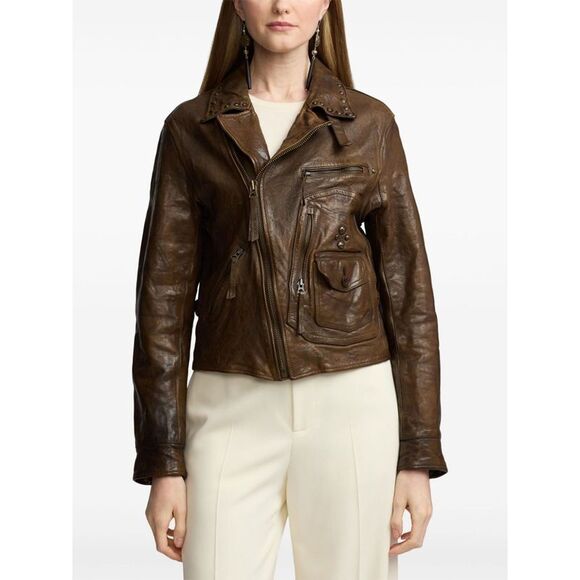 Ralph Lauren Women `Andrea` Leather Jacket - Picture 6 of 6